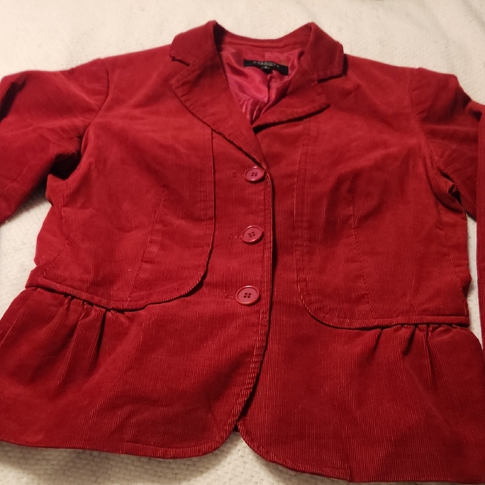 Talbots Rich Red Corduroy Blazer